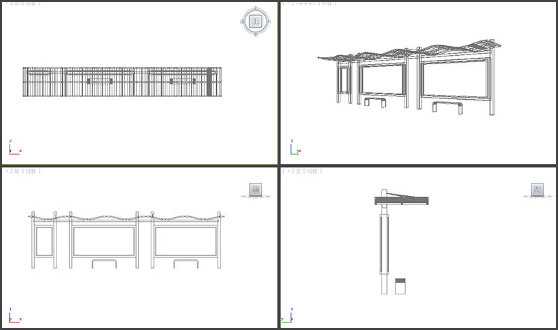 城市現(xiàn)代時(shí)尚公交車站亭