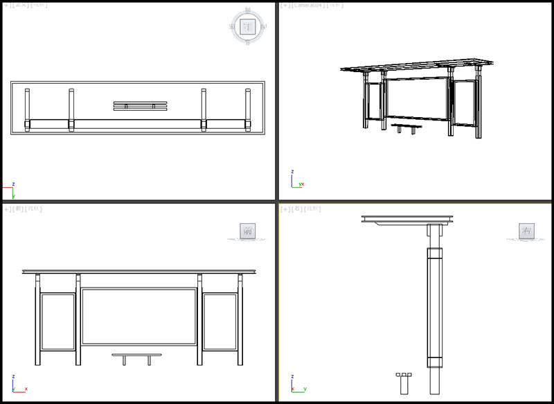 公交車(chē)候車(chē)亭效果圖
